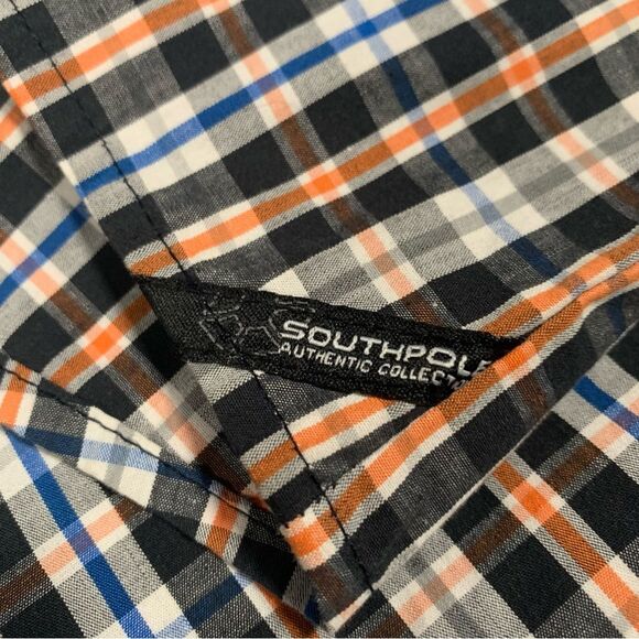 SOUTHPOLE Hexagon Product Long Sleeve Plaid Button Down Shirt Men's XL #732 - Picture 3 of 9